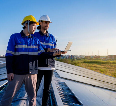 men contemplate roof repair